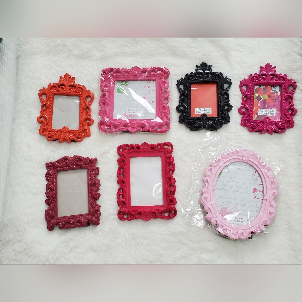 7 Piece Set of Colorful Ornate Picture Frames
